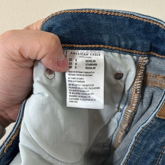 American Eagle Next Level Stretch Medium Wash Low Rise Flare Denim Jean Sz 8 NWT - Picture 11 of 12